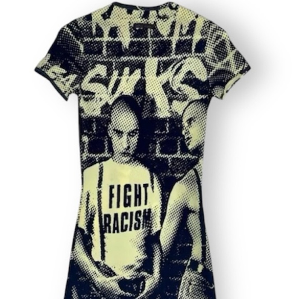 RARE/ORIGINAL Y2K Jean Paul Gaultier ‘92 “Fight Racism” Dress Sz 40 EUC OOAK HTF - Picture 8 of 10